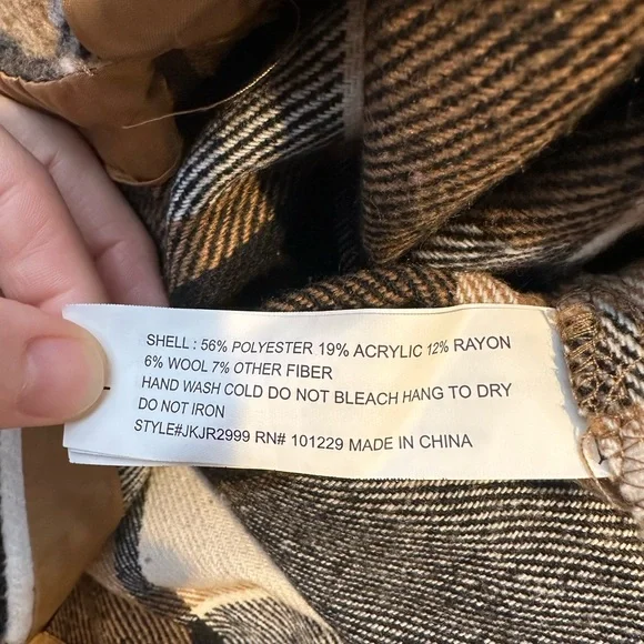 Ashley by 26 International Plaid Brown Black Jacket Size Large - Picture 8 of 8